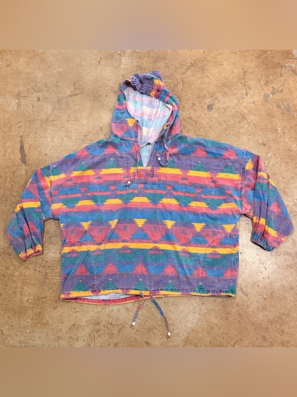 Quizz Women's Denim Pullover Aztec Southwest, Size 2XL, 90s/Y2k Vintage
